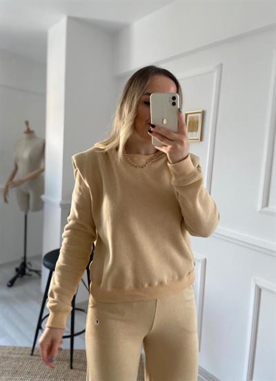 Vatkalı Sweat Nude Rengi
