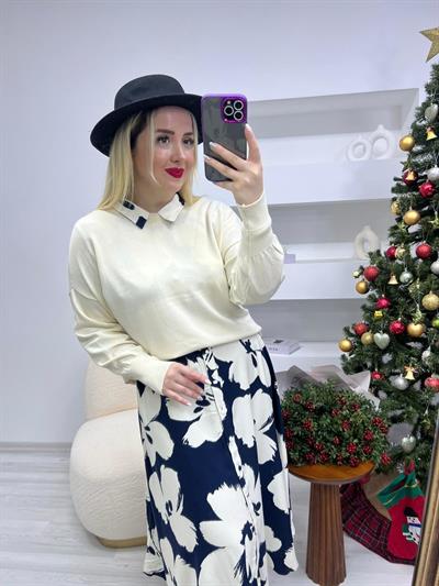 Vera Çelik Triko Ekru