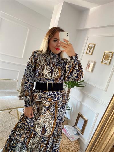 Vintage Desenli Elbise