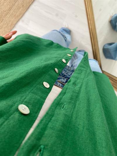 Yeşil Bf Keten Gömlek
