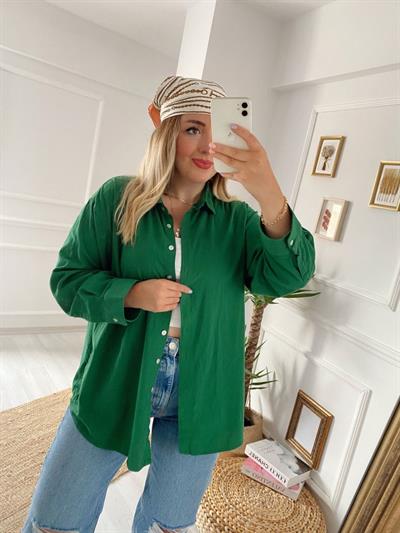 Yeşil Bf Keten Gömlek