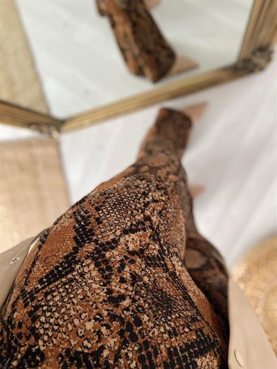 Yılan Desen Beli Lastıklı Pantolon