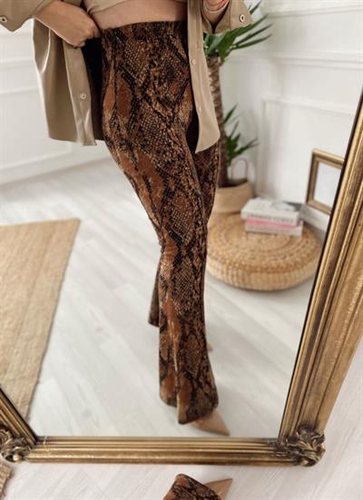 Yılan Desen Beli Lastıklı Pantolon