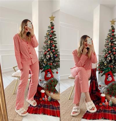 Yilbaşi Pijama Takımı Poplin Kumaş
