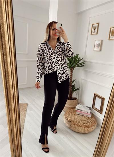 Yüksek Bel Ekstra Toparlayan Çelik Kumaş Tayt Pantolon