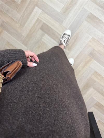 Yumoş Dokuda Triko Elbiseler Acı Kahve