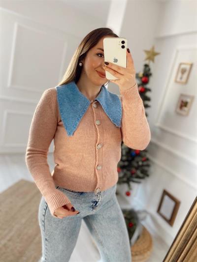 Orj Marka Bebe Yaka Taş Düğleli Hırka