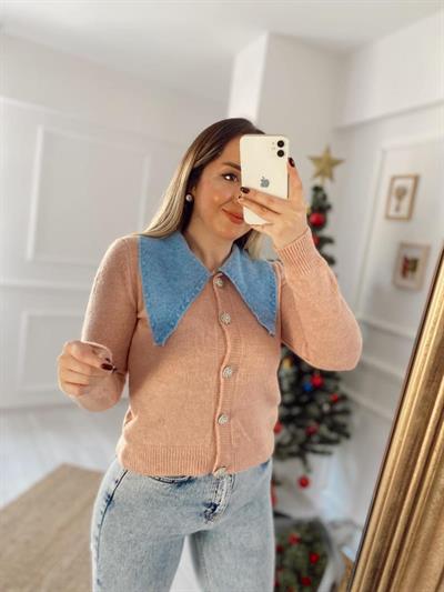 Orj Marka Bebe Yaka Taş Düğleli Hırka