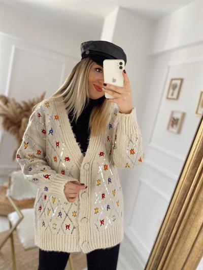 Orj Marka Özel Nakış İşlemeli Hirka