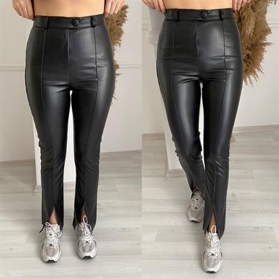 Orj Marka Deri Tayt Pantolon Siyah