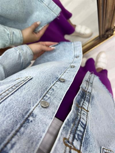 Orj Marka Kar Yıkama Renk Kot Ceket