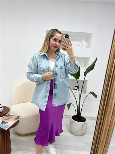 Orj Marka Kar Yıkama Renk Kot Ceket