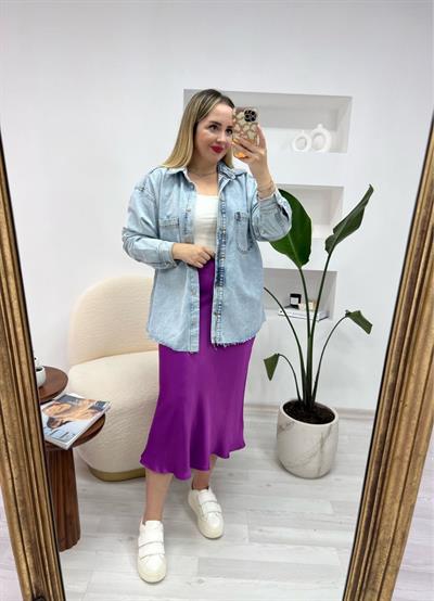 Orj Marka Kar Yıkama Renk Kot Ceket