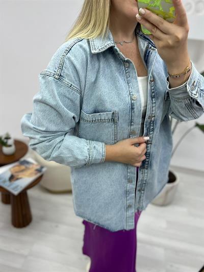 Orj Marka Kar Yıkama Renk Kot Ceket