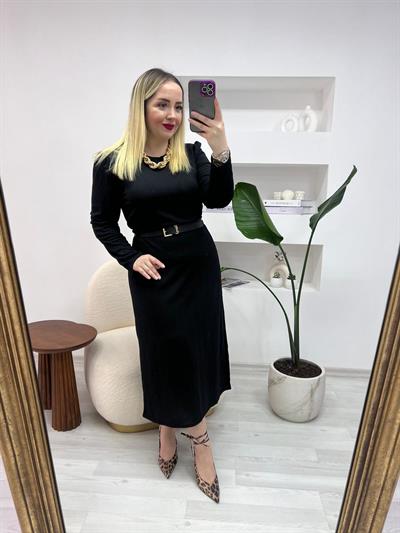 Orj Marka Siyah Düz Kalem Elbise