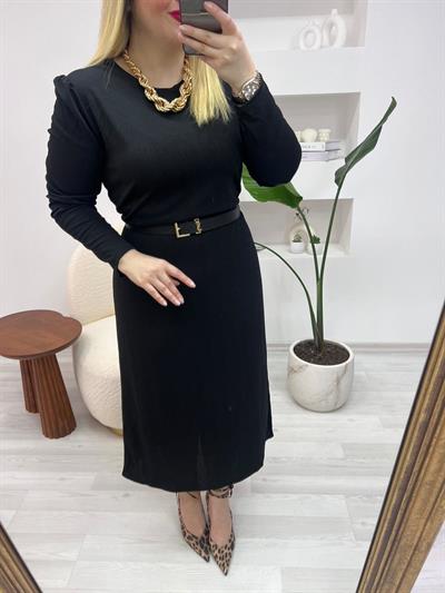 Orj Marka Siyah Düz Kalem Elbise