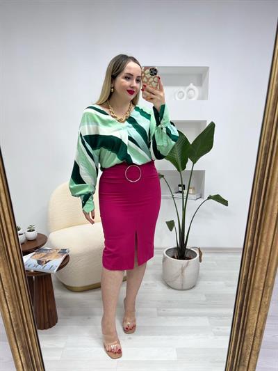 Orj Marka Tokalı Kalem Etek Fuşya