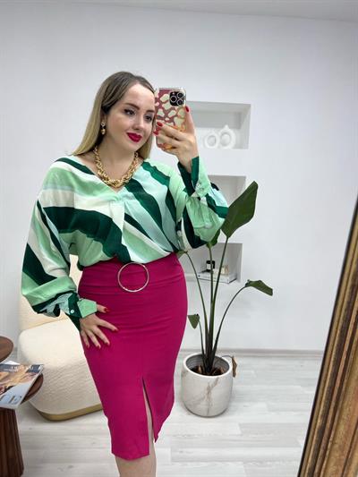 Orj Marka Tokalı Kalem Etek Fuşya