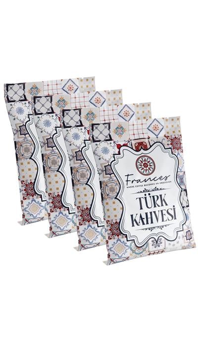 '4'lü Geleneksel Türk Kahvesi Seti 100grx4