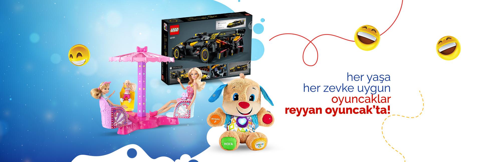 Reyyan Oyuncak - Her Yaşa ve Zevke Uygun Oyuncaklar. Çocuklar için Lego setleri, Barbie bebekler, ve peluş oyuncaklarla eğlenceli vakit geçirin.