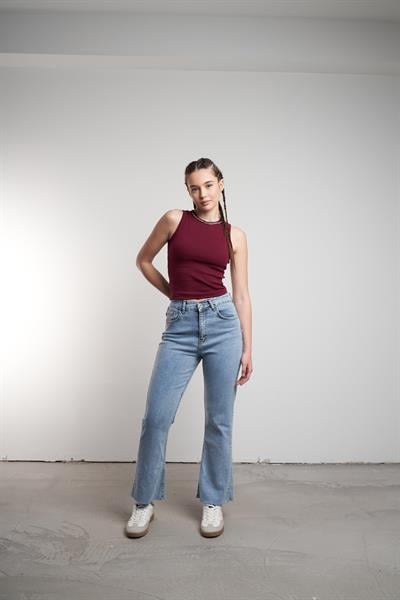 Flare Fit Jean Pantolon Açık Mavi