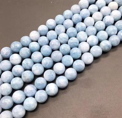 Akuamarin Doğal Taş Dizi 8 mm Küre Kesim 
