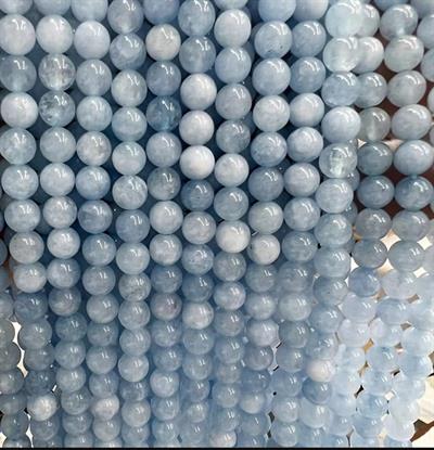 Akuamarin Doğal Taş Dizi 8 mm Küre Kesim 