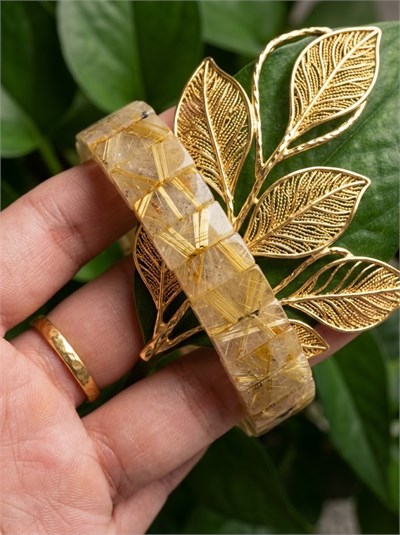 Altın Rutil Kuvars (Golden Healer) Doğaltaş Roleks ( Rolex ) Özel Kesim Bileklik  