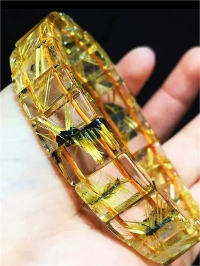 Altın Rutil Kuvars (Golden Healer) Doğaltaş Roleks ( Rolex ) Özel Kesim Bileklik  