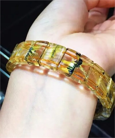 Altın Rutil Kuvars (Golden Healer) Doğaltaş Roleks ( Rolex ) Özel Kesim Bileklik  
