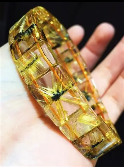 Altın Rutil Kuvars (Golden Healer) Doğaltaş Roleks ( Rolex ) Özel Kesim Bileklik  