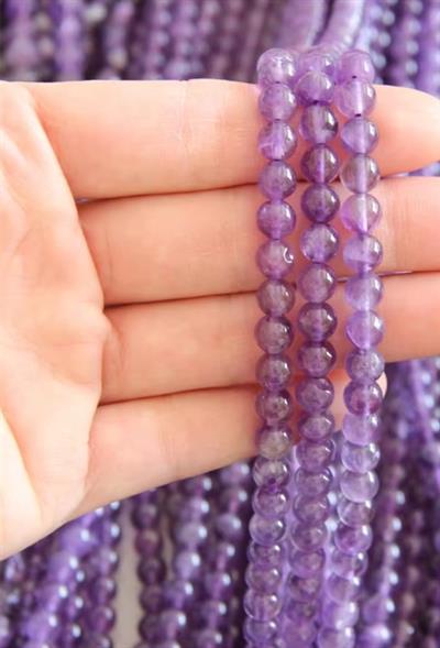 Ametist Doğal Taş Dizi 8 mm Küre Kesim 