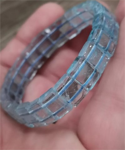 Blue Topaz Doğaltaş Roleks ( Rolex ) Özel Kesim Bileklik  