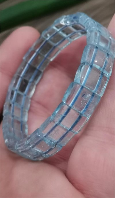 Blue Topaz Doğaltaş Roleks ( Rolex ) Özel Kesim Bileklik  