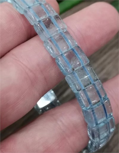 Blue Topaz Doğaltaş Roleks ( Rolex ) Özel Kesim Bileklik  
