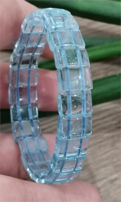 Blue Topaz Doğaltaş Roleks ( Rolex ) Özel Kesim Bileklik  