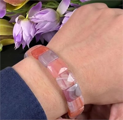 Botswana Akik Doğaltaş Roleks ( Rolex ) Özel Kesim Bileklik 