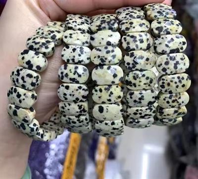 Jasper ( Dalmaçyalı ) Doğaltaş Roleks ( Rolex ) Özel Kesim Bileklik  