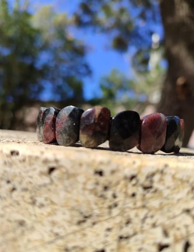Lal ( Garnet ) Doğaltaş Roleks ( Rolex ) Özel Kesim Bileklik  