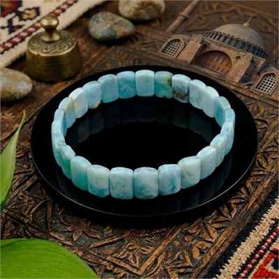 Larimar Taşı Roleks ( Rolex ) Özel Kesim Bileklik  