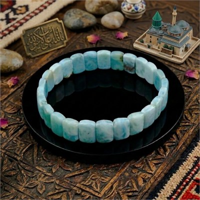 Larimar Taşı Roleks ( Rolex ) Özel Kesim Bileklik  