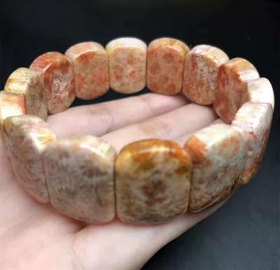 Mercan ( Fosil ) Doğaltaş Roleks ( Rolex ) Özel Kesim Bileklik  