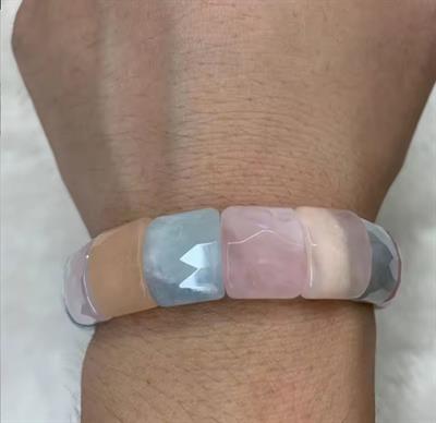 Morganit Doğaltaş Roleks ( Rolex ) Özel Kesim Bileklik  