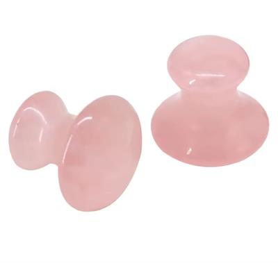 Pembe Kuvars Doğal Taş Mantar Şekilli Masaj Taşı ( 5 Adet Yılancık Taşı Hediyeli )