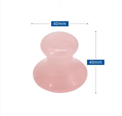 Pembe Kuvars Doğal Taş Mantar Şekilli Masaj Taşı ( 5 Adet Yılancık Taşı Hediyeli )