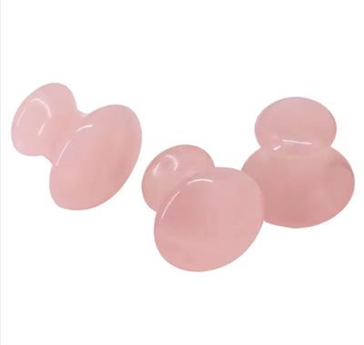 Pembe Kuvars Doğal Taş Mantar Şekilli Masaj Taşı ( 5 Adet Yılancık Taşı Hediyeli )