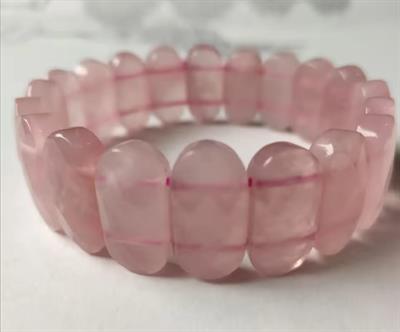 Pembe Kuvars Doğaltaş Roleks ( Rolex ) Özel Kesim Bileklik ( 5 Adet Yılancık Taşı Hediyeli )