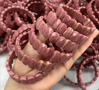 Rodanit ( Pembe ) Doğaltaş Roleks ( Rolex ) Özel Kesim Bileklik 