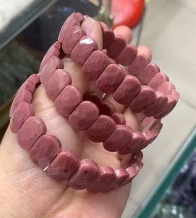 Rodanit ( Pembe ) Doğaltaş Roleks ( Rolex ) Özel Kesim Bileklik 