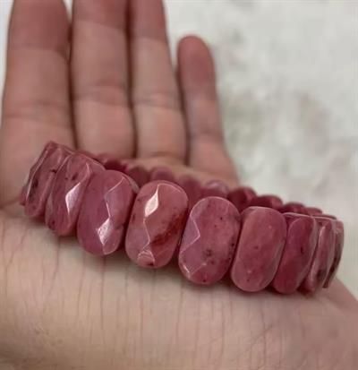 Rodanit ( Pembe ) Doğaltaş Roleks ( Rolex ) Özel Kesim Bileklik 